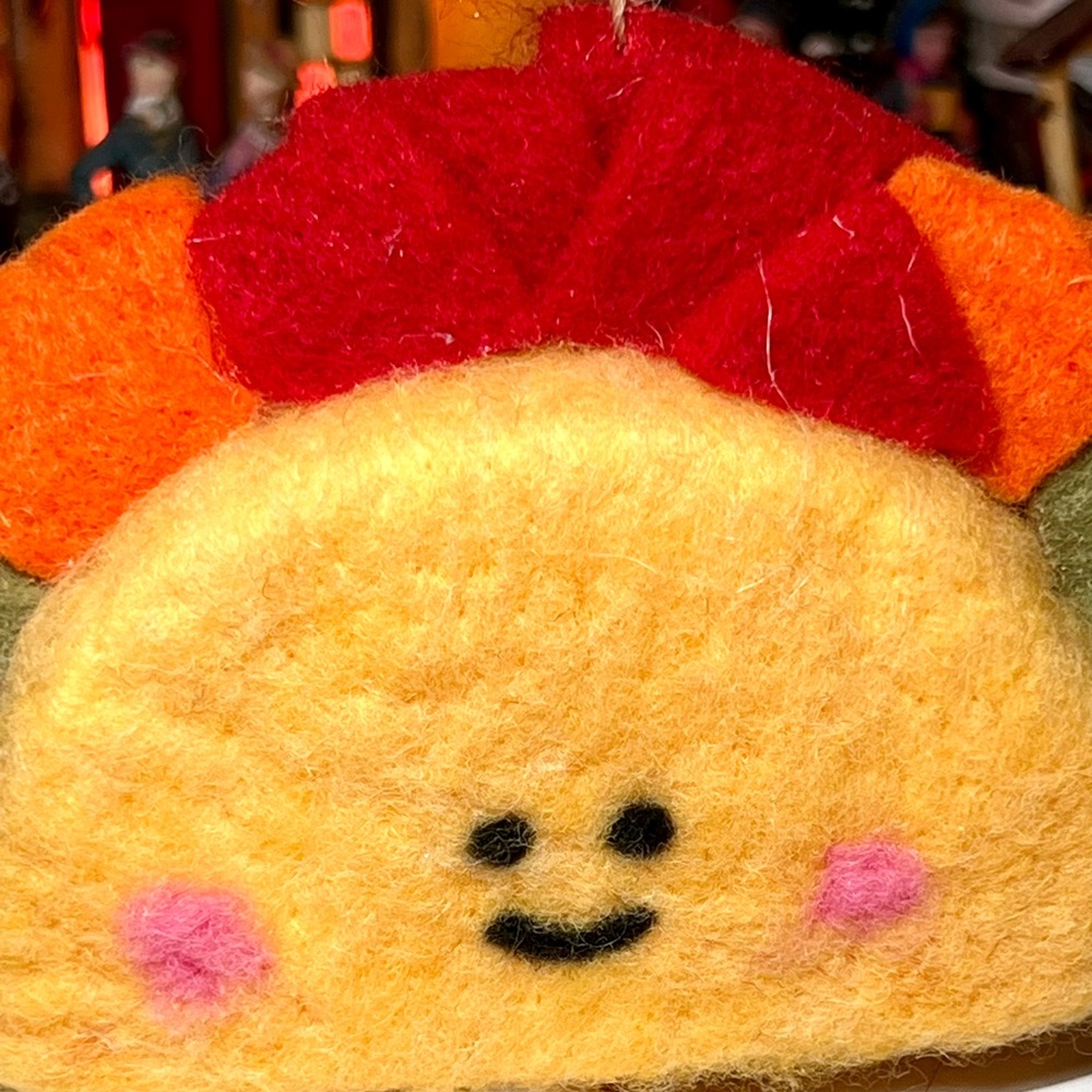 Happy Taco Felt Ornament Fun Novelty Mexican Food Taco Tuesday - Picture 4 of 9